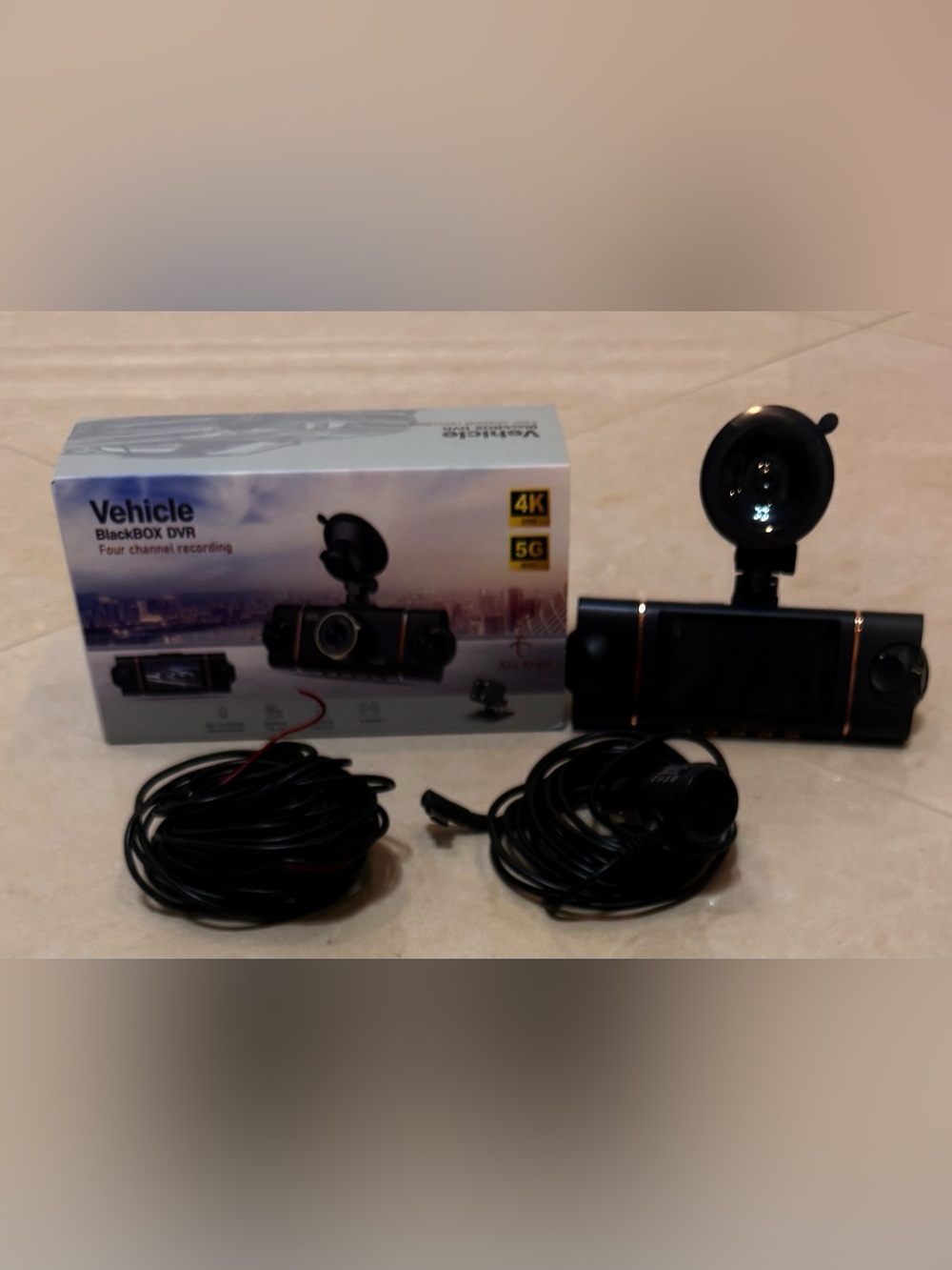 BlackBOX Vehicle 4K Dash Camera DVR with Suction Mount - Black 4 channel Used